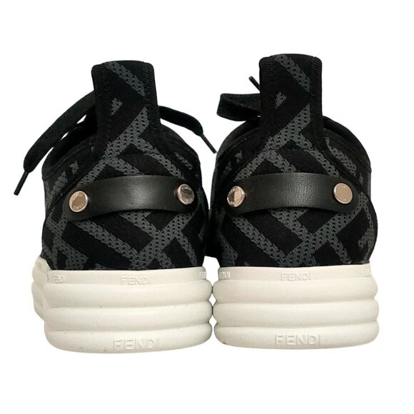 FENDI -Black Gray Polyamide Elastane Women's Sneakers 529-051325 - Picture 3 of 6